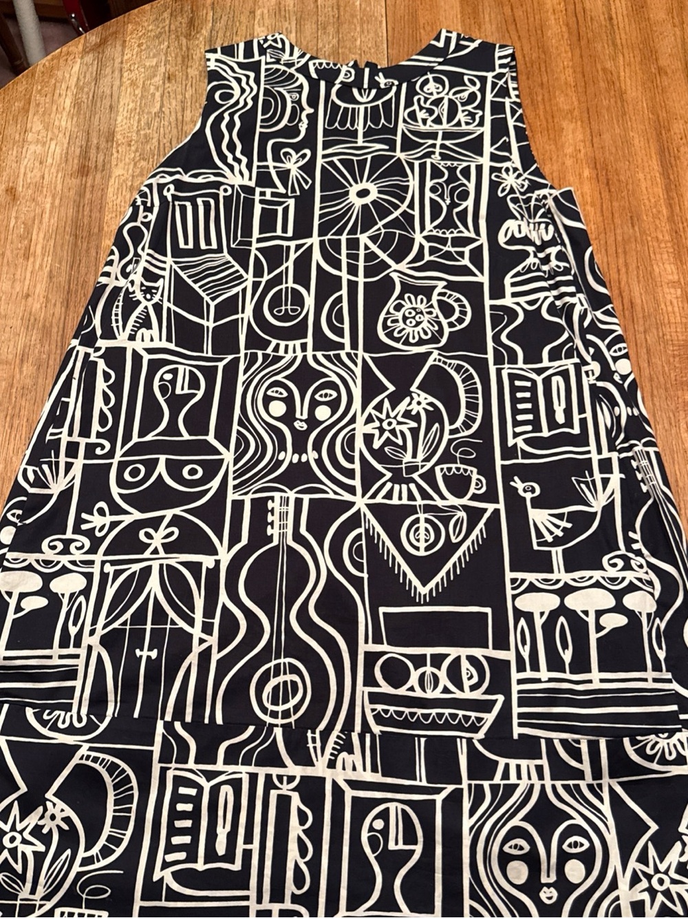 MARELLA Black and White Graphic Sleeveless Shift Dress